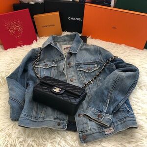 Abercrombie Fitch Denim Jean Jacket Trucker Women’s L Distressed Vintage (Free..